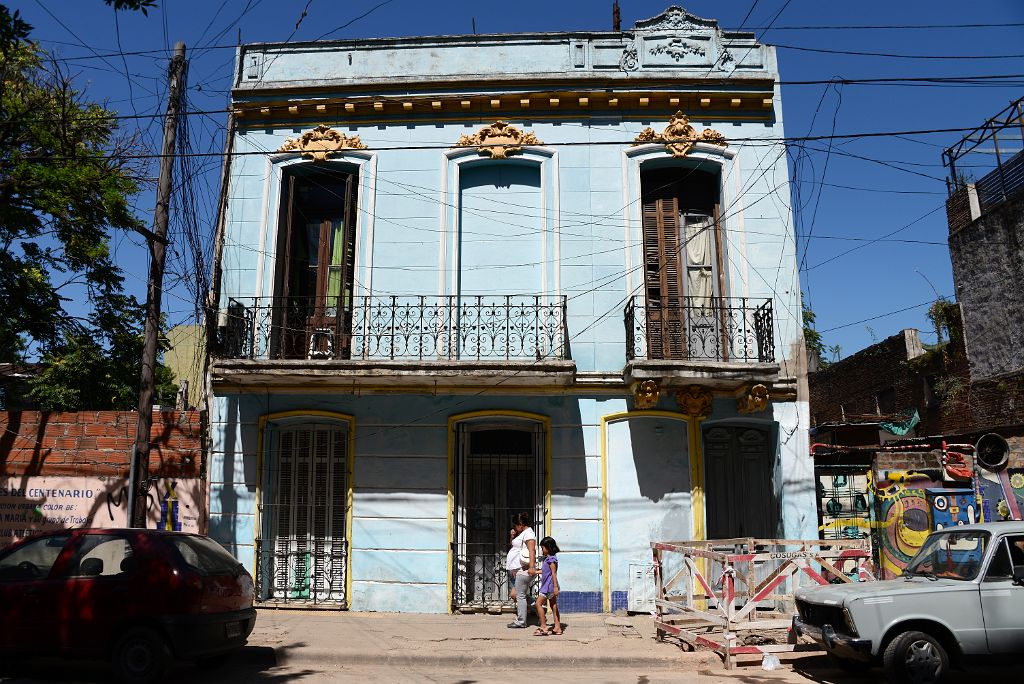 24 Light Blue Building On The Way From Caminito To Stadium of the Boca Juniors La Boca Buenos Aires